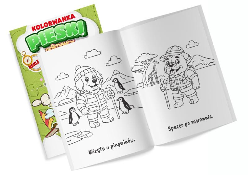 Kolorowanka Odkrywcy Pieski z naklejkami Martel
